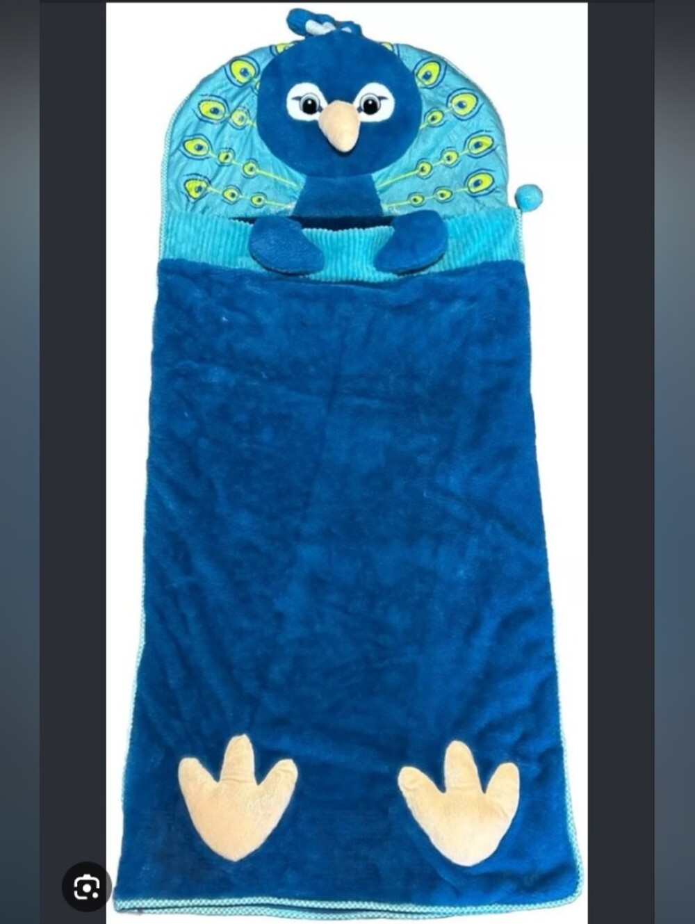 Hugfun Kids Animal Slumber Bag Blue Peacock Sleeping Bag (66" x 28")